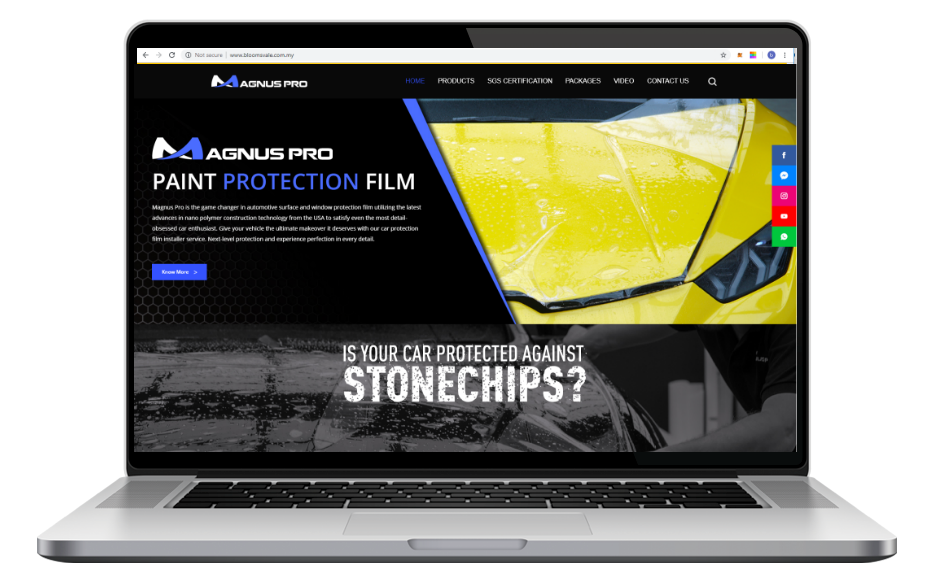 AdsMunch Web Design Malaysia | Our work for a Automotive Protection Products Company